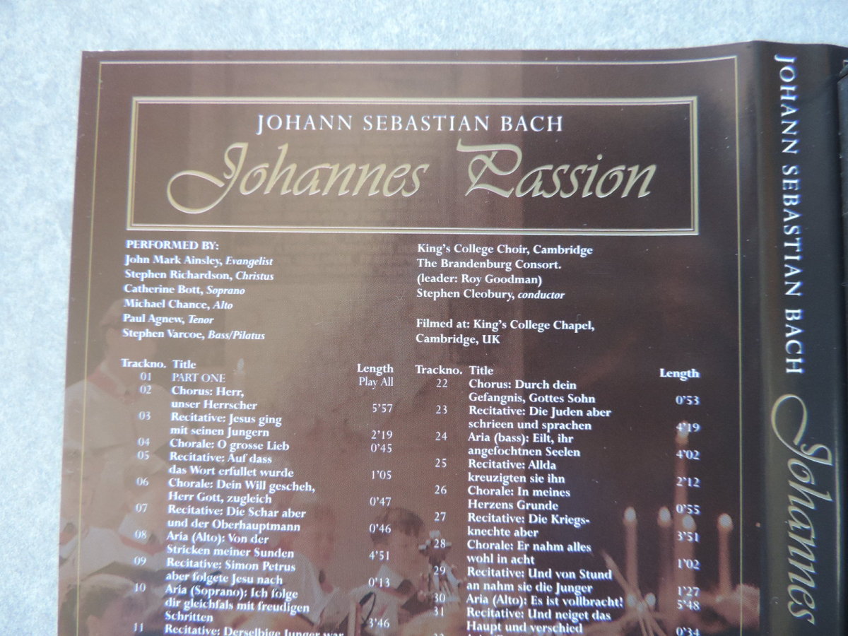 Bach / Johannes Passion / Brandenburg Consort, etc. // DVD