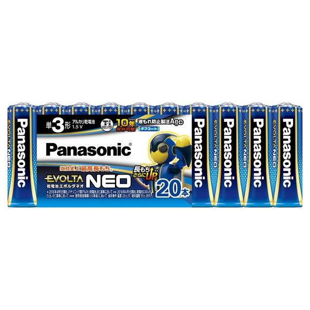  Panasonic одиночный 3 щелочные батарейки 20шт.@[EVOLTA NEO LR6NJ/20SW]Panasonic evo ruta