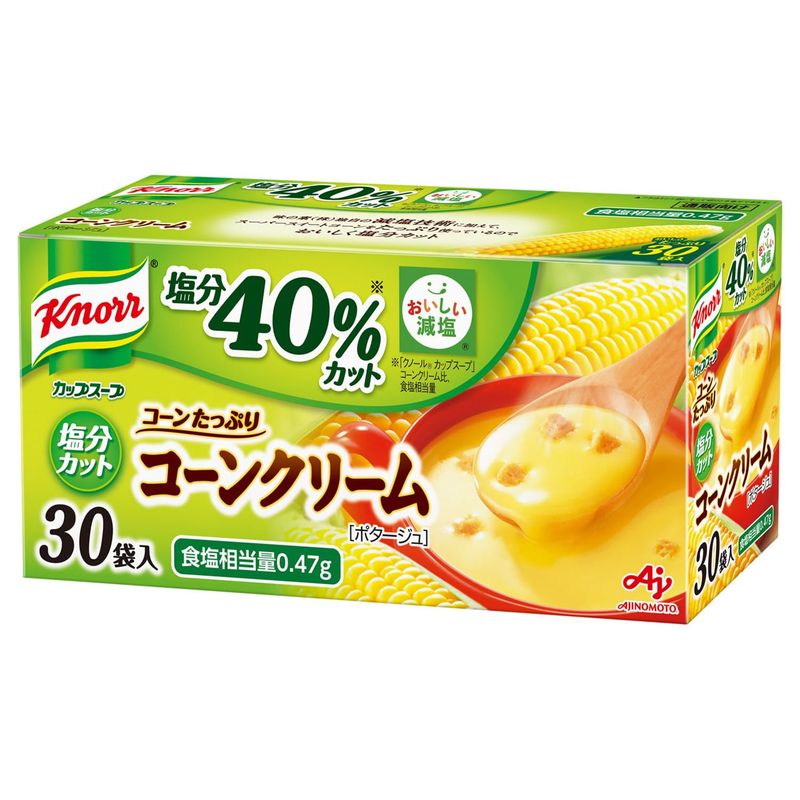 AJINOMOTO クノール カップスープ コーンクリーム 塩分カット（30食入）×1セット クノール スープの商品画像