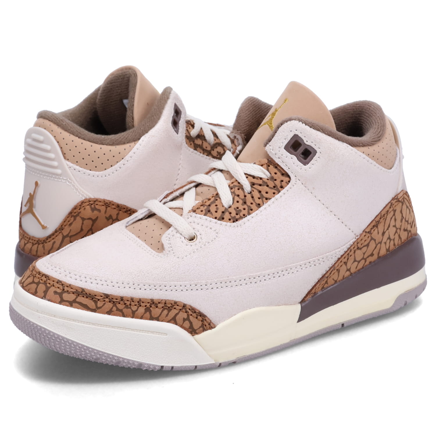 NIKE JORDAN 3 RETRO PS "OREWOOD BROWN" DM0966-102 （ライトオールウッドブラウン/ライトブリティッシュタン/パロミノ/メタリックゴールド） Jordan エア ジョーダン 3 子ども用スニーカー、スリッポンの商品画像