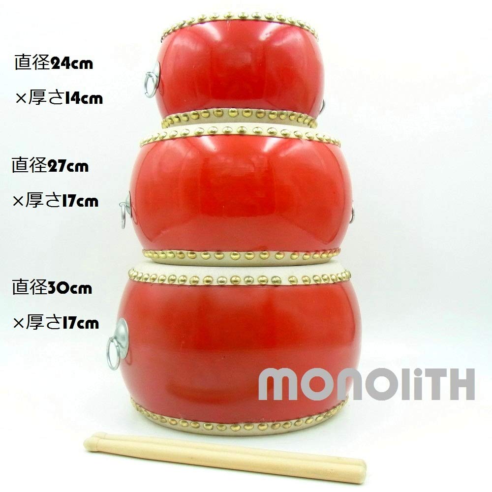 M0N0liTH futoshi hand drum Japanese drum small futoshi hand drum drum musical instruments practice real ...(24cm)