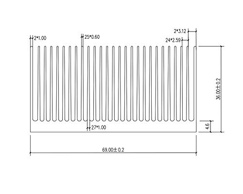 Awxlumv heat sink cooling board .. board aluminium 27 fins large cooler,air conditioner PC HHD PCB power transistor . applying (200 x