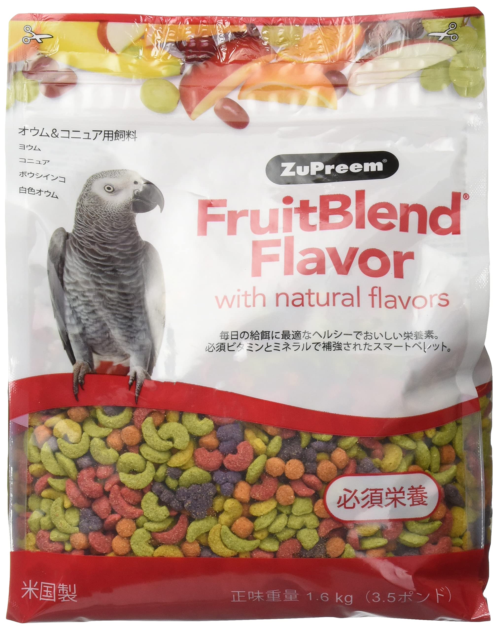 ZuPreem ZuPreem フルーツブレンド ML ヨウムパロットコニュア 日本語バージョン 1.6kg 鳥のエサの商品画像