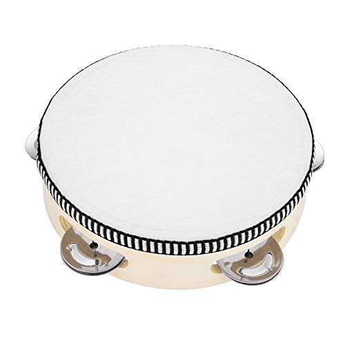  portable tambourine 6 -inch, birch material made of metal. bell percussion instruments gift, music education drum musical instruments KTV party. game for (6 -inch )