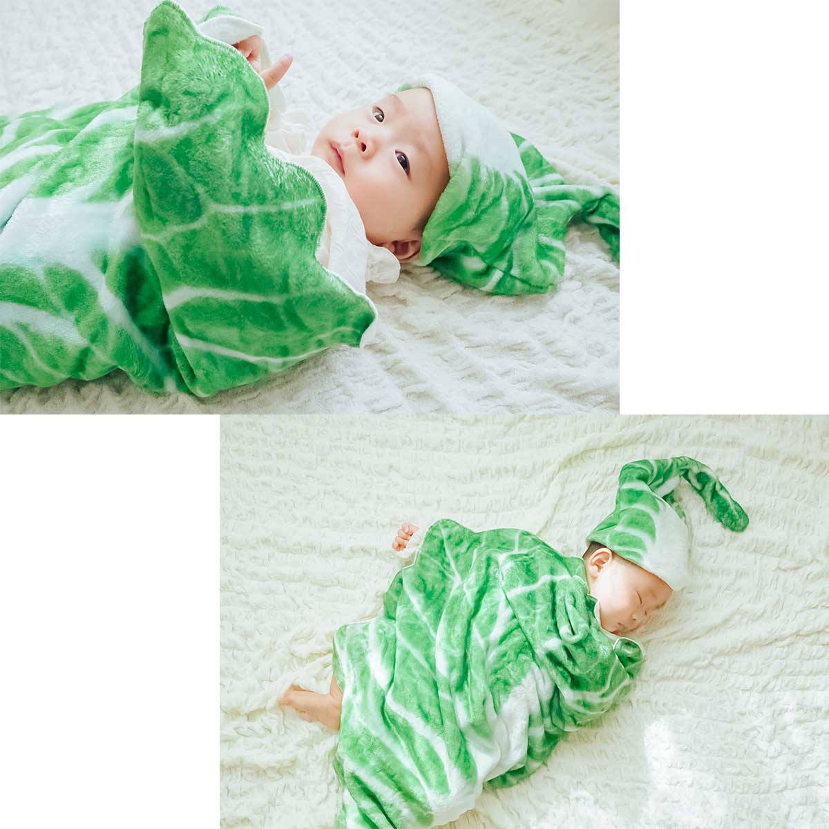  одеяло китайская капуста поверхность белый baby покрывало овощи младенец .. искусство новорожденный . днем . искусство новый bo-n фото одеяло празднование рождения подарок шляпа есть 