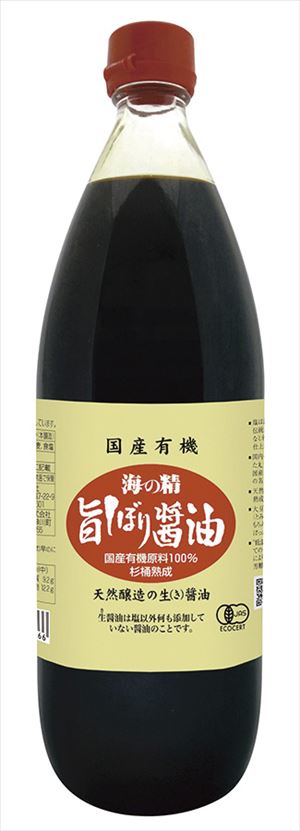 海の精 国産有機 旨しぼり醤油 瓶 1L×6本の商品画像
