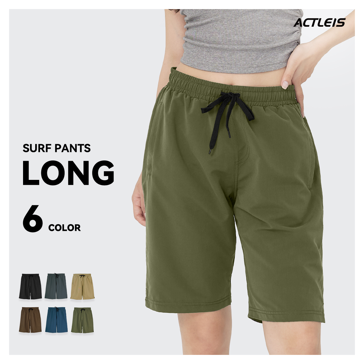  swimsuit short pants lady's surf pants Surf shorts board shorts sea bread shorts Rush Guard large size body type cover middle long 