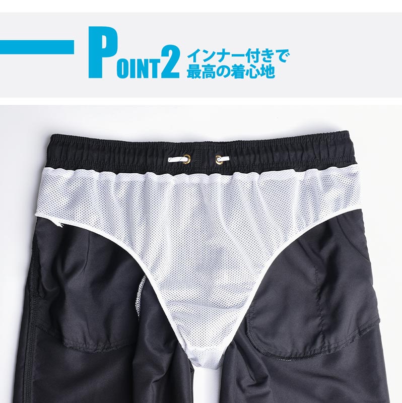  swimsuit men's surf pants sea Panther f shorts board shorts shorts inner inner attaching Rush Guard large size middle long knees height knee height 