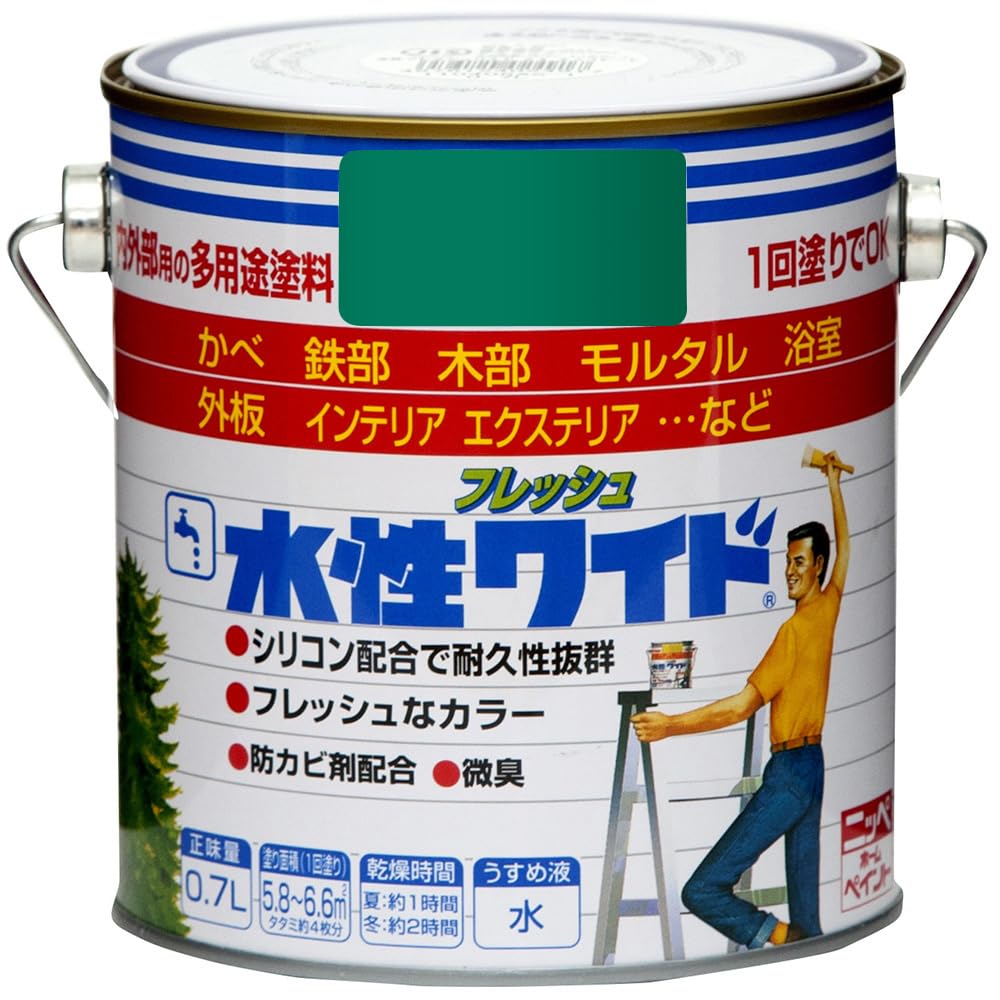 nipe paint aqueous fresh wide 0.7L mint green aqueous 3 minute gloss indoor out made in Japan 4976124026218