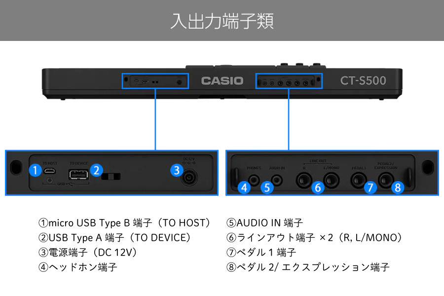 光ナビゲーションキーボード（CASIO） CASIO Casiotone CT-S500 │ 61