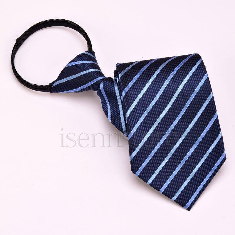 3 pieces set necktie one touch check plain stripe men's necktie zipper gentleman business wedding finding employment formal present gift 