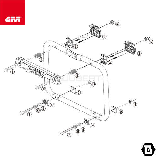 [5/8 our shop stock goods ]GIVI OFCAM coupling kit side case holder PLO / PLOR series for |OBKN37 / OBKN48 / OBK37 / OBK48 installation for |jibi