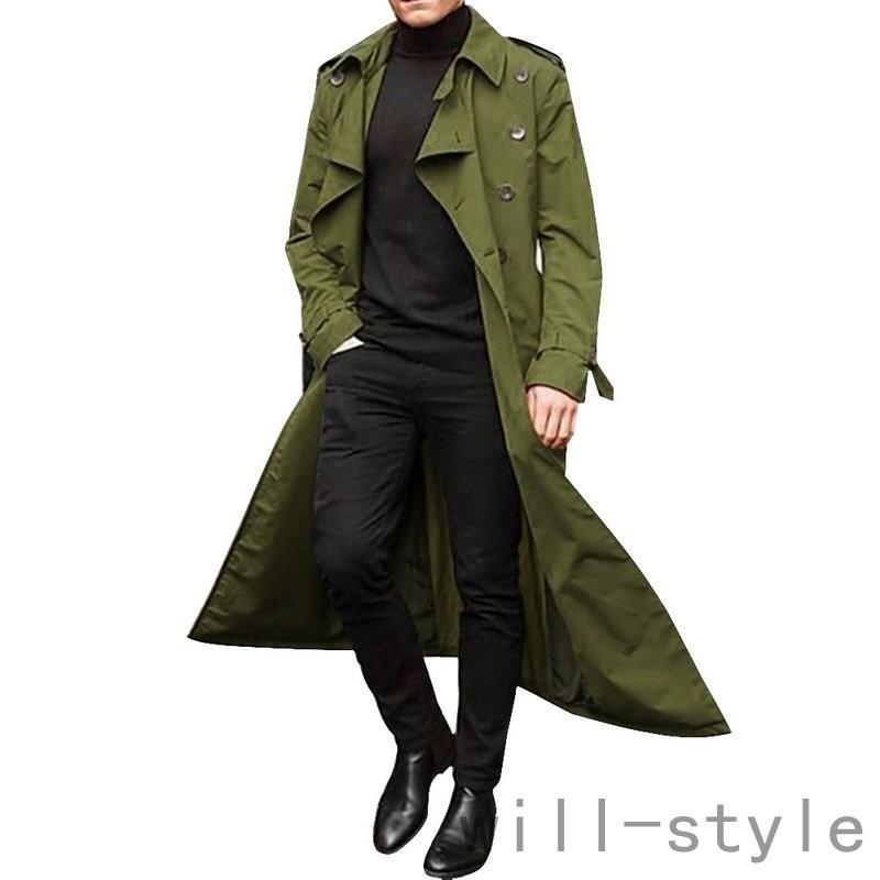  long coat men's trench coat Chesterfield coat double coat duster coat business coat outer gentleman clothes for man large size equipped 