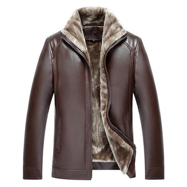  байкерская куртка мужской кожаный жакет обратная сторона боа .. воротник мех воротник блузон кожаная куртка зима внешний стиль casual?.. способ 