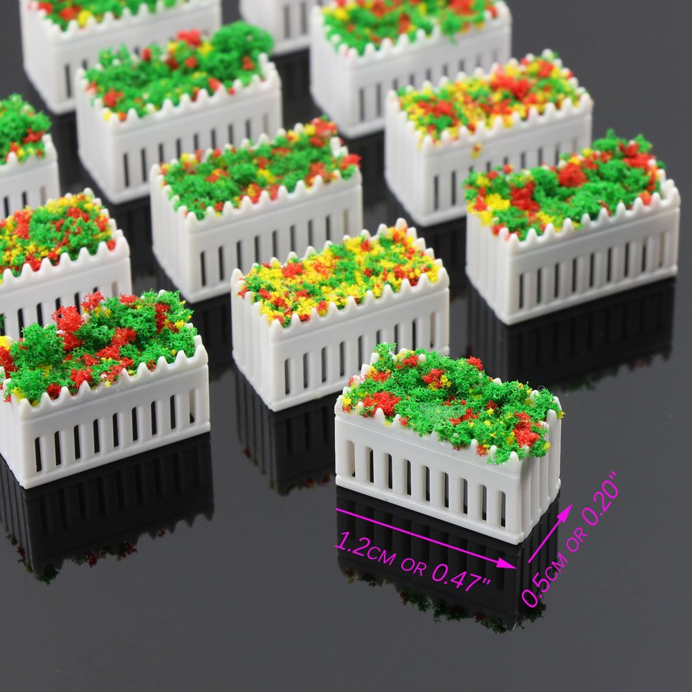 .. collection model flower . flower garden park street .1:150 12 pcs insertion . model building model geo llama box garden equipment ornament railroad model education DIY