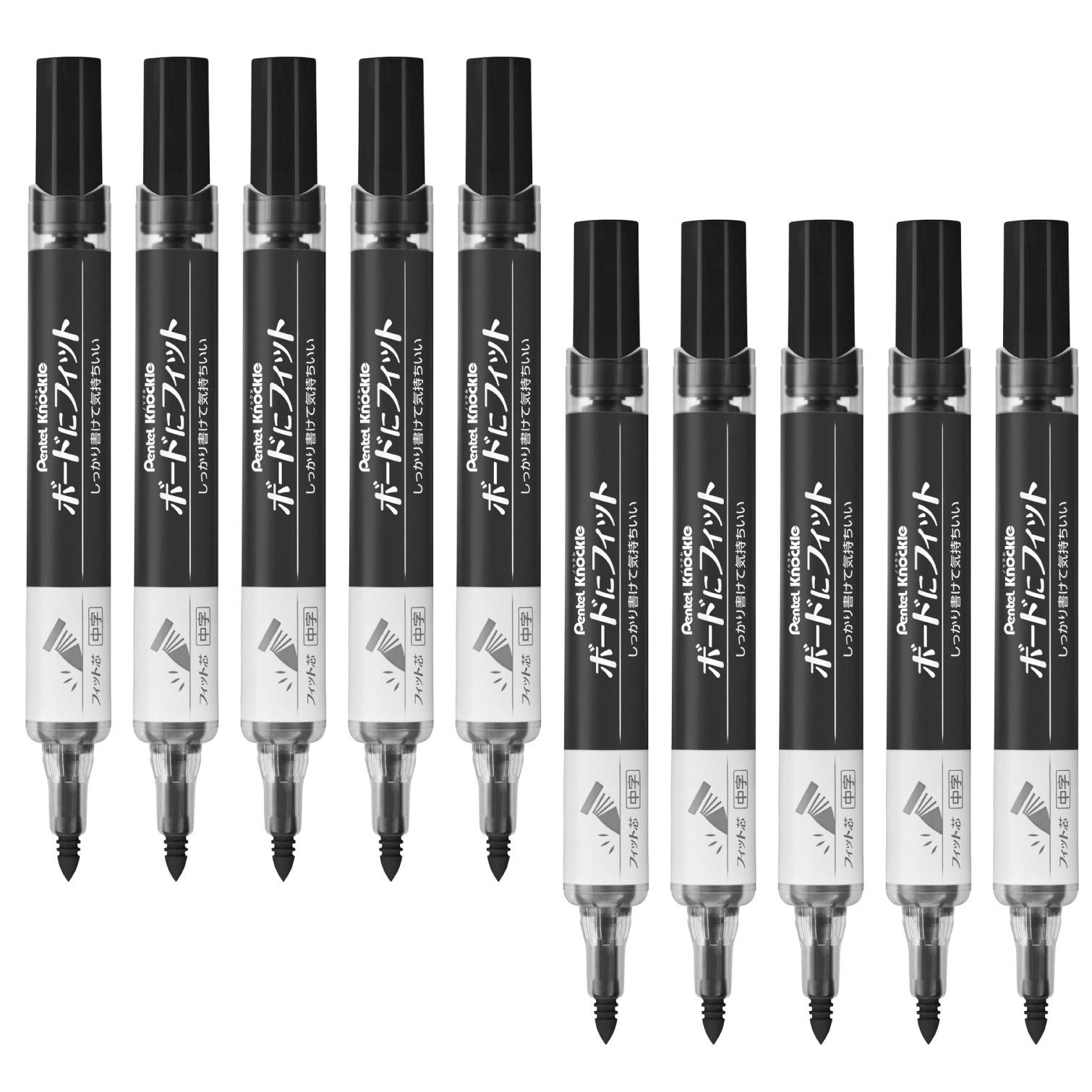  Pentel белая доска маркер (габарит) панель . Fit Fit сердцевина средний знак чёрный 10шт.@EMWL5SBF-A