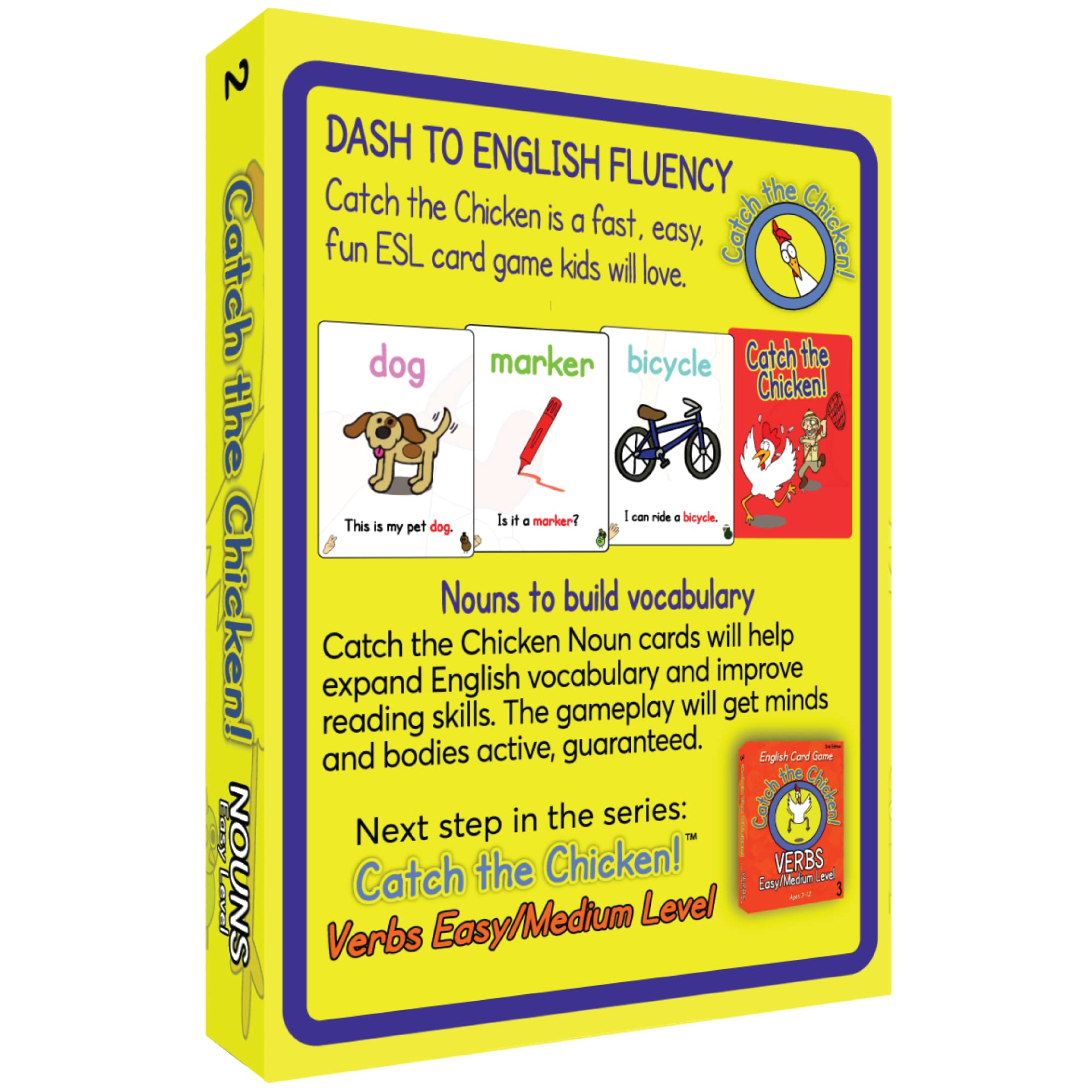 NOUNS Easy Level Catch The Chicken English Card Game английский язык карты ребенок английский язык название . flash машина 