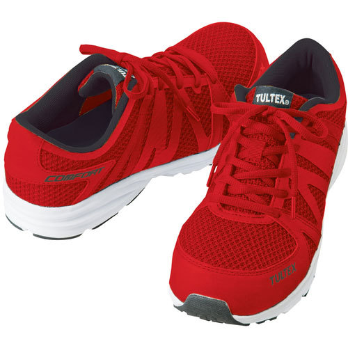 TULTEX タルテックス セーフティシューズ 男女兼用 AZ-51649（レッド）28.0cm 作業用スニーカーの商品画像