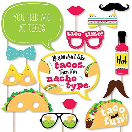 Big Dot of Happiness Taco 'Bout Fun - メキシカンフィエスタフォトブース小道具キット - 20個[並行輸入品]
