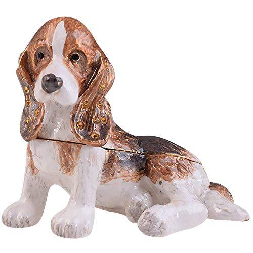 ブラウン犬TrinketボックスDecorated with Swarovski Crystals[並行輸入品] ブラウン犬TrinketボックスDecorated with Swarovski Crystals Keren Kopal 花