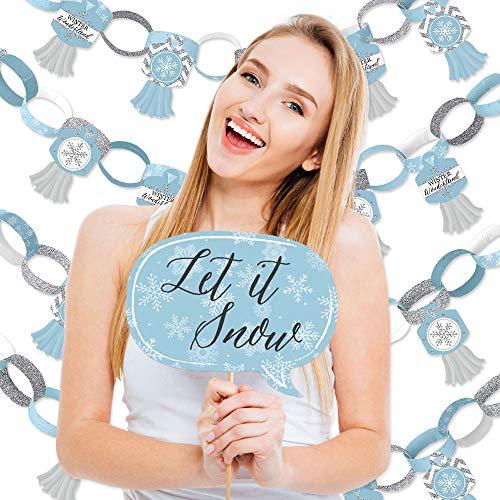 Big Dot of Happiness Winter Wonderland ? バナーとフォトブースデコレーション ? スノーフレークホリデーパーテ Big Dot of Happiness Winter Wonderland バナーとフォトブースデコレーション Doterrific