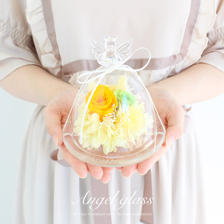  rare -li preserved flower glass dome Angel angel glass arrange present birthday present stylish marriage handmade free shipping is na meets 