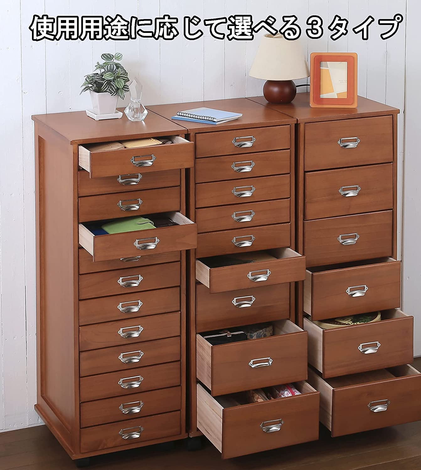  large bamboo industry file chest document chest light brown 32x35x99cm A4 storage 6 step final product OSR-047