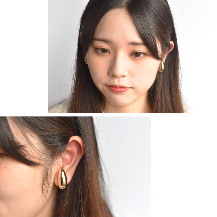 揺れるイヤカフ