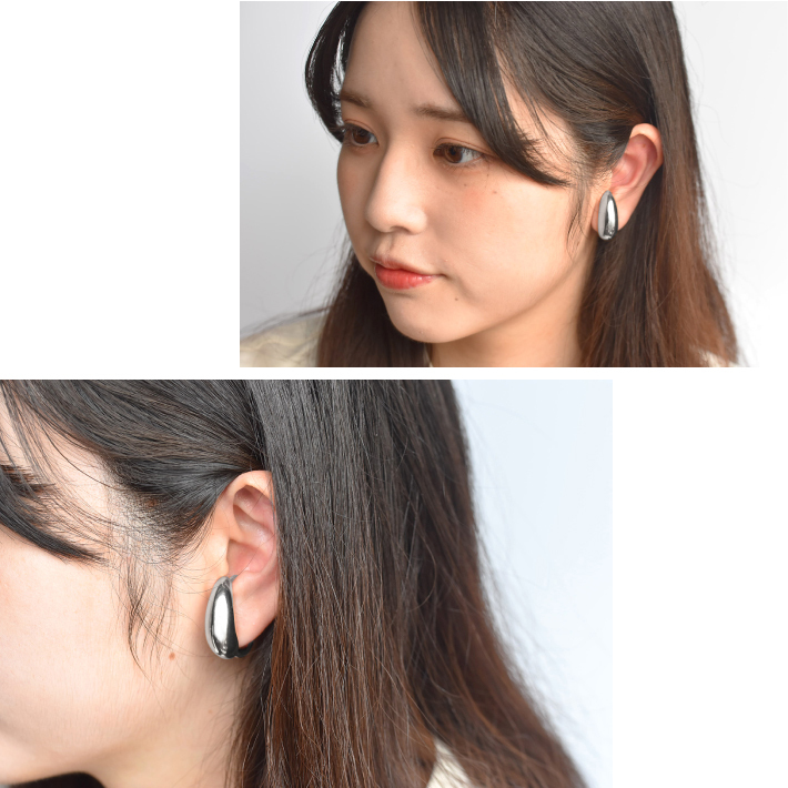 揺れるイヤカフ