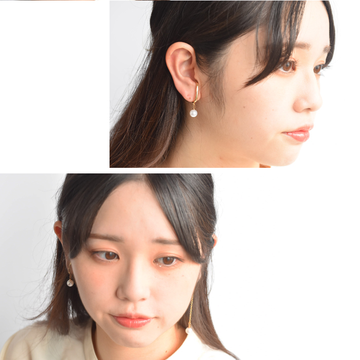 揺れるイヤカフ