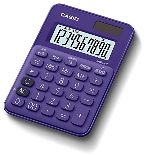 Casio красочный калькулятор лиловый 10 колонка Mini Mini Just модель MW-C8C-PL-N
