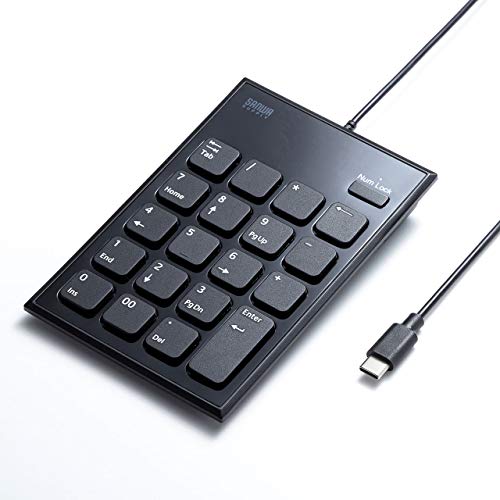  Sanwa Supply проводной цифровая клавиатура USB Type-C подключение тихий звук ключ Pantah graph черный NT-23CBK