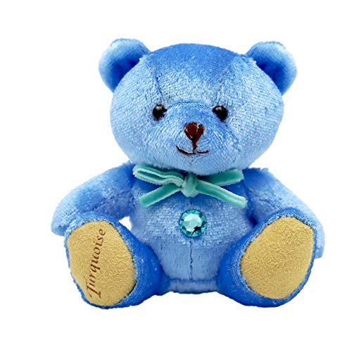 [ptiruu].. Swarovski shines teddy bear mascot, gem Bear (12 month turquoise )