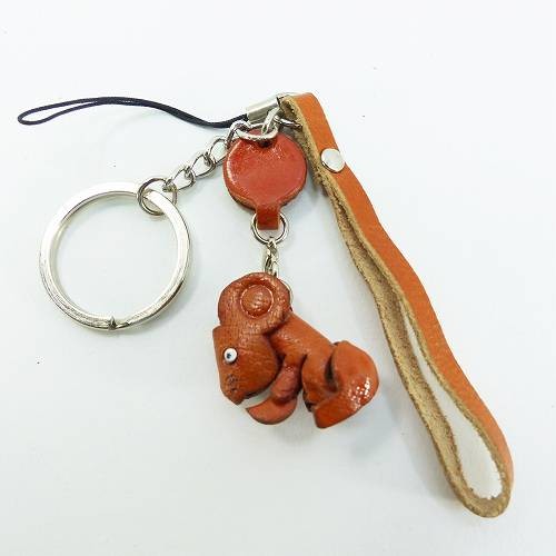 キーホルダー 牛革 本革 レザー ネズミ 手作り ハンドメイド 鼠 A