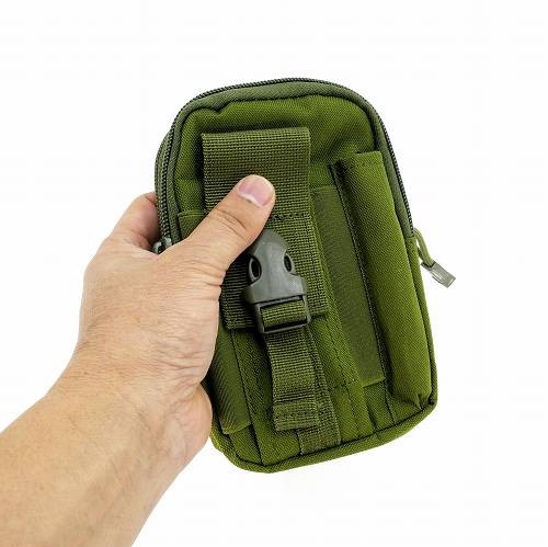 電子タバコポーチ vapeポーチ オリーブ ミリタリー カラビナ付き DTA