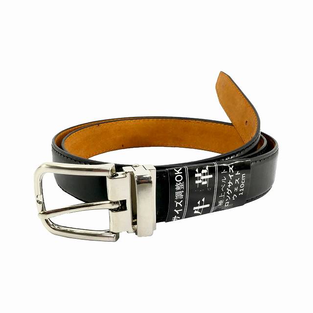 ベルト メンズ ロング 黒 牛革 レザーベルト ピンベルト