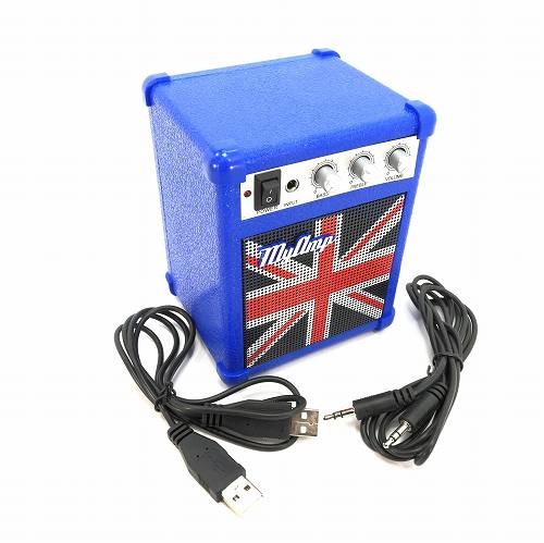 ギターアンプ型スピーカー 青イギリス国旗柄 KA-098 USBスピーカー