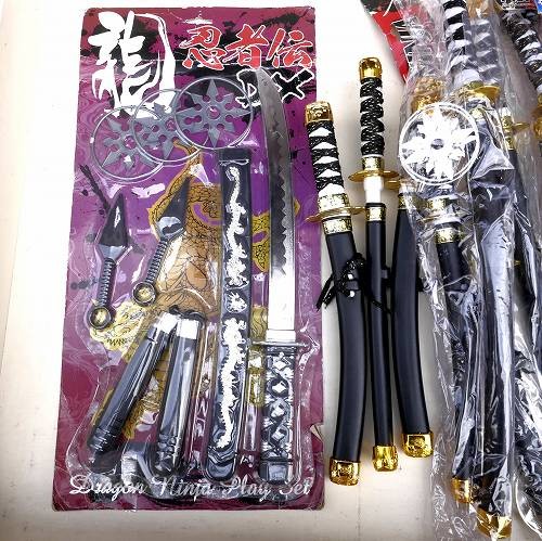 訳あり 刀 プラスチック 日本刀 忍者 侍 二刀流 玩具 まとめて 20本