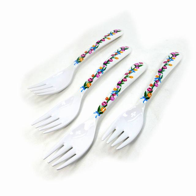 メラミン食器 フォーク チューリップ柄 4本セット 花柄 テーブル
