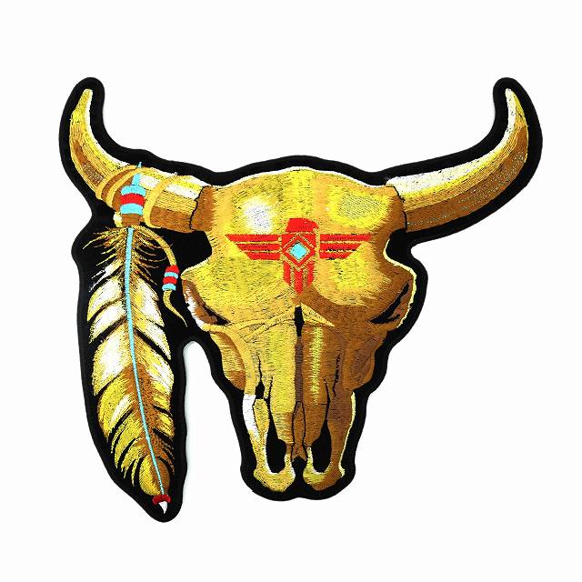 刺繍 ワッペン 大きい バッファロー ビッグ エンブレム WF-22 宅配便