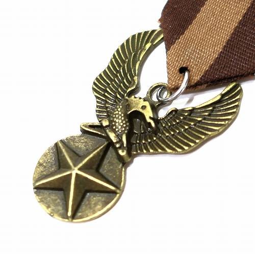 バッジ ミリタリー 勲章 茶色 イーグル cd2 勲章バッジ ワッペン風 WP