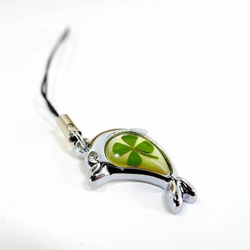 四葉 クローバー ストラップ 本物の四つ葉入り ストラップ1本おまけ