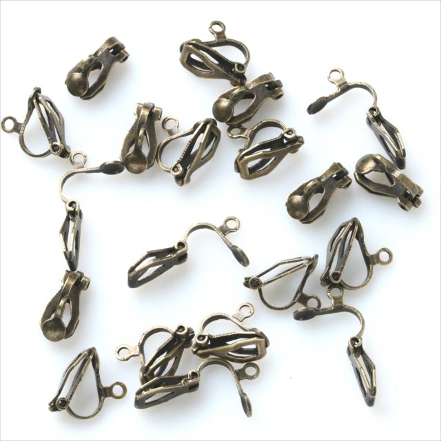  earrings parts 20 piece set smaller clip type circle plate can attaching earrings parts Gold silver white silver antique gold silver gold old beautiful accessory 