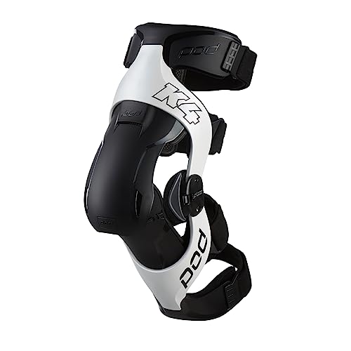 Pod K4 V2.0 men's off-road motorcycle knee brace ( left ) - white / black / medium /la-[ parallel imported goods ]