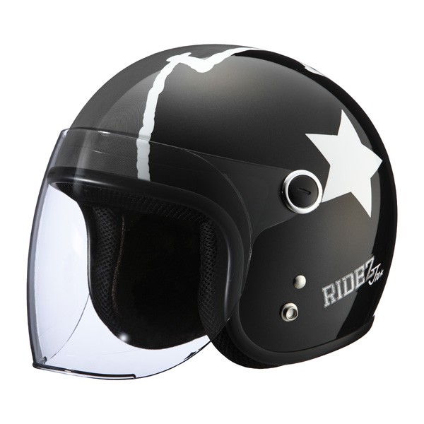 ライズインターナショナル Jr GOGO 53-54cm PEARL BLACK バイク用　ジェットヘルメットの商品画像