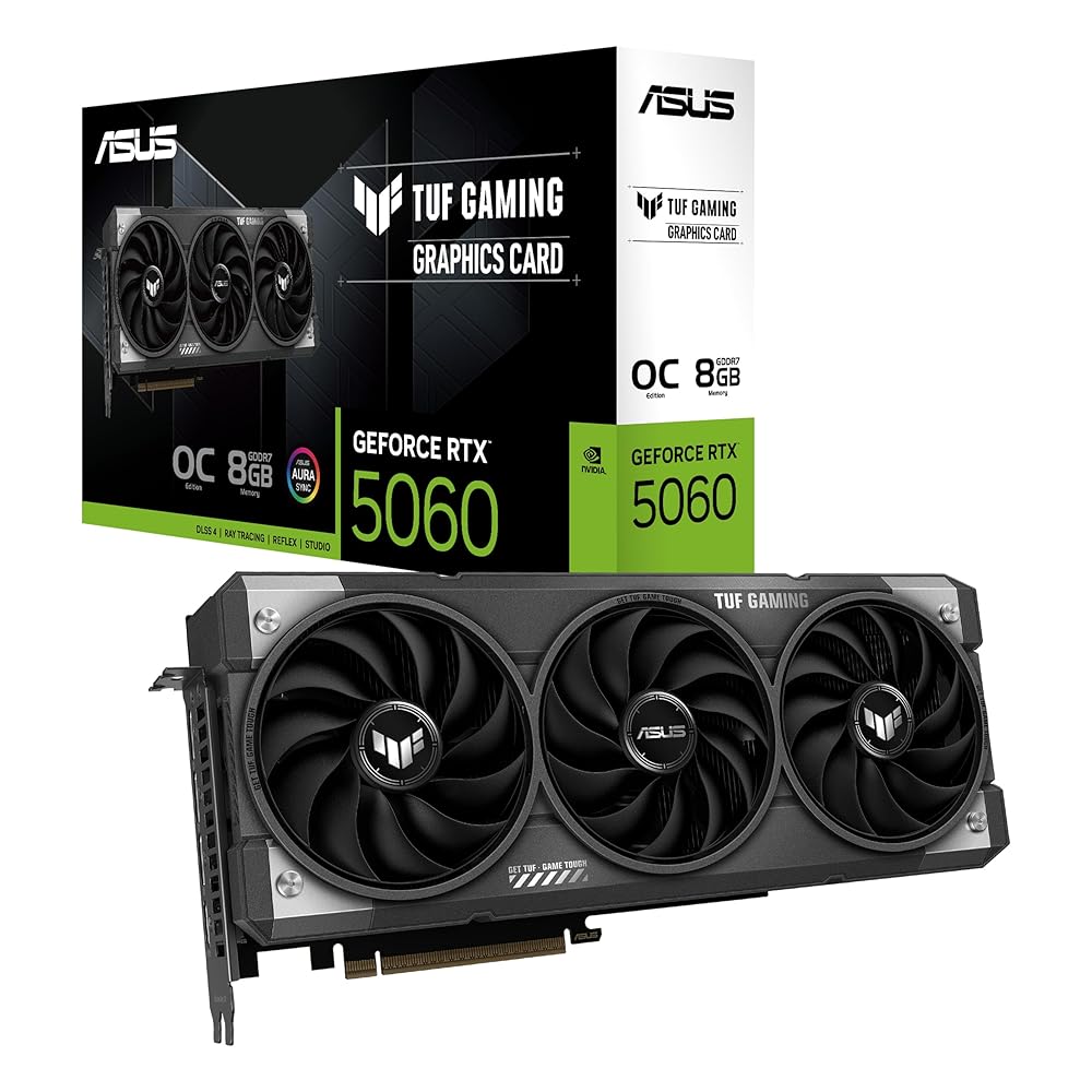 ASUS TUF-RTX5060-O8G-GAMING ［ASUS TUF Gaming GeForce RTX 5060 8GB GDDR7 OC Edition］ TUF Gaming グラフィックボード、ビデオカードの商品画像