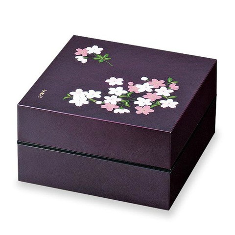 宇野千代 オードブル重 2段 （パープル） あけぼの桜 紫 弁当箱の商品画像
