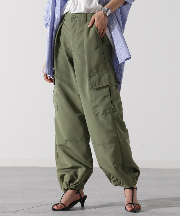  pants beautiful . hem 2way cargo pants lady's wide pants wide pala Shute pants cargo Baker pants 