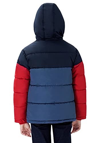 YUNY Men Hooded Warm Windproof Oversize Outdoor Puffer Jacket Blue S