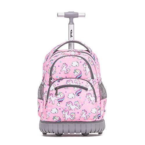 Tilami Rolling Backpack 16 Inch School College Travel Carry-on Backpack Boys Girls